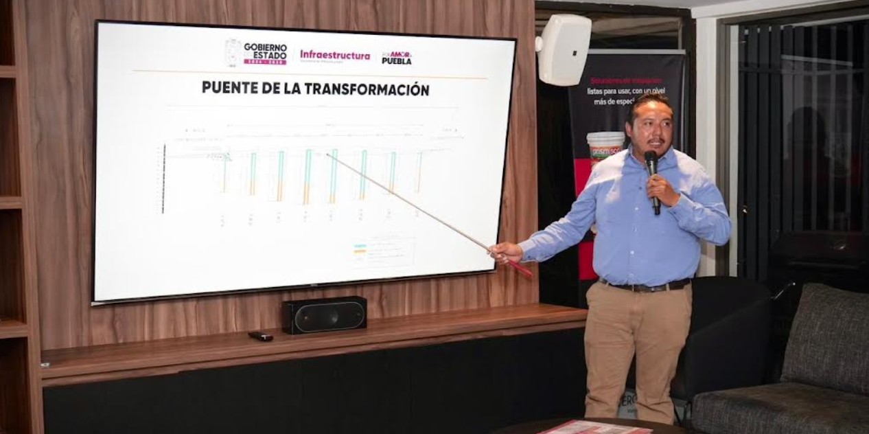 Reunión de CMIC Puebla sobre el Puente de la Transformación y su construcción
