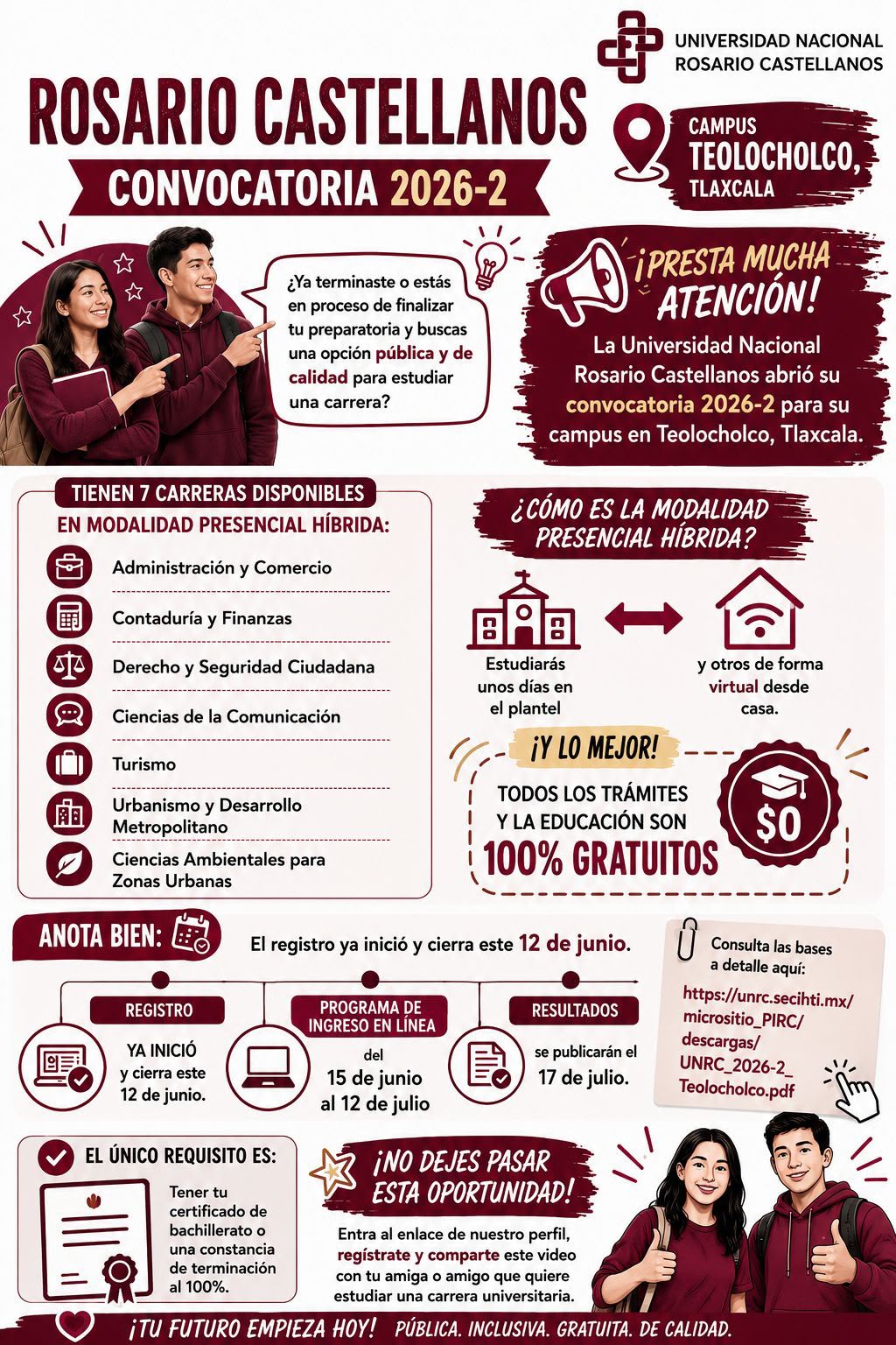 Estudiantes en instalaciones de la UNRC en Teolocholco.
