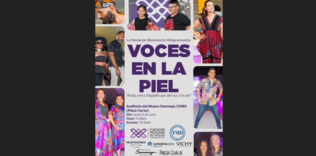 Exposición sobre vitíligo en el Metro Jamaica de la Ciudad de México.