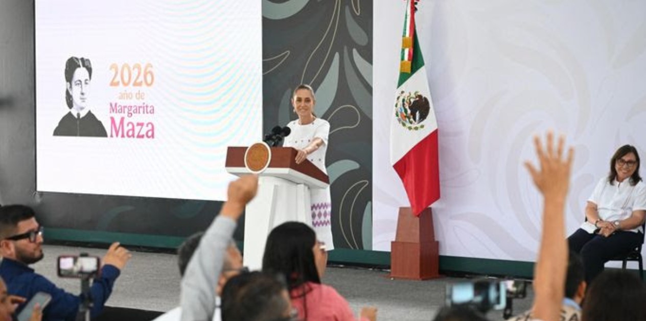 Claudia Sheinbaum durante un anuncio de inversión en Veracruz.