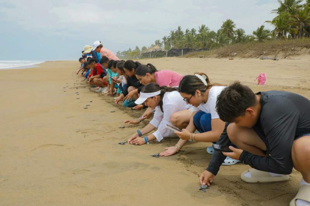 Niñas y niños de Tlaxcala disfrutando del mar por primera vez.