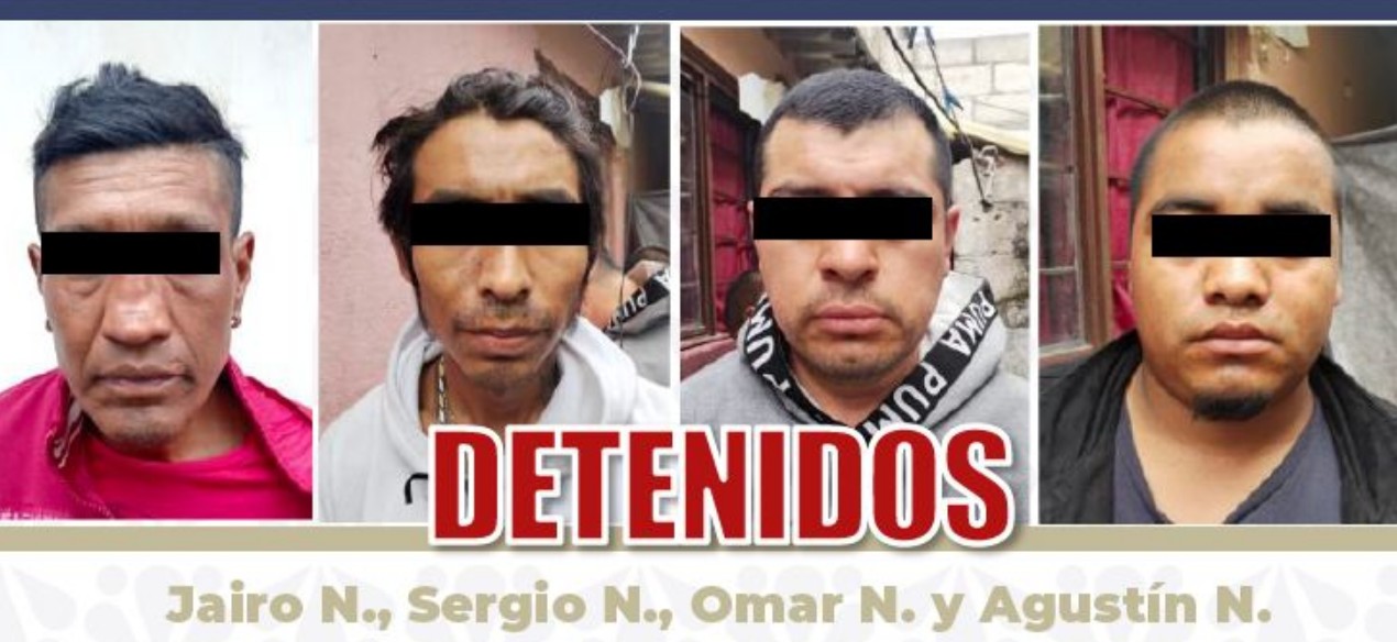 Elementos de seguridad durante un operativo en un inmueble asegurado en Puebla.