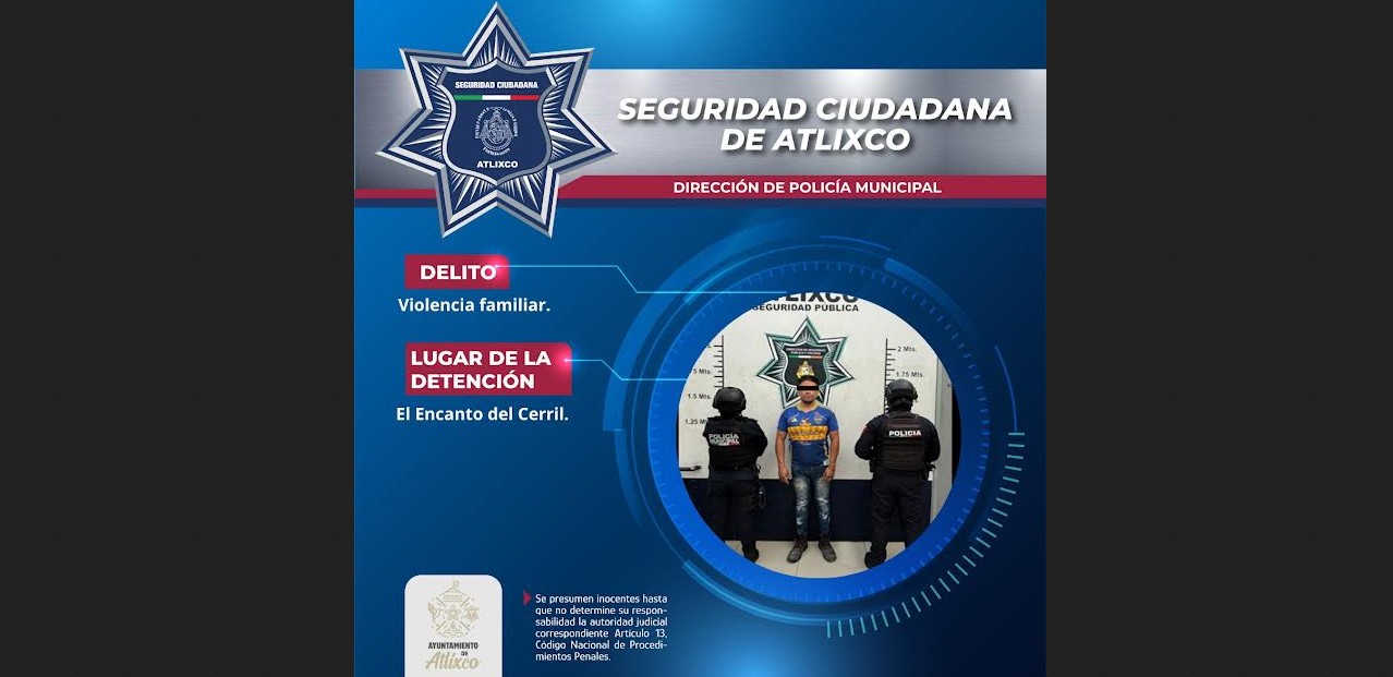 Policía de Atlixco interviene tras reporte de violencia familiar