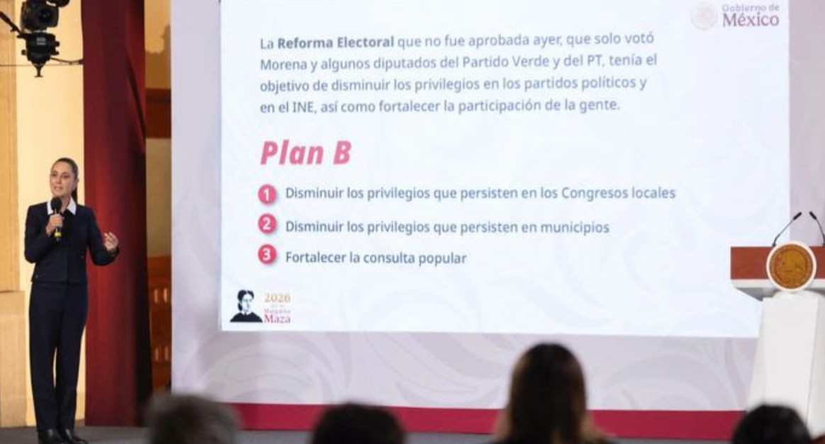 Sheinbaum anuncia Plan B de la reforma electoral y adelanta cambios importantes