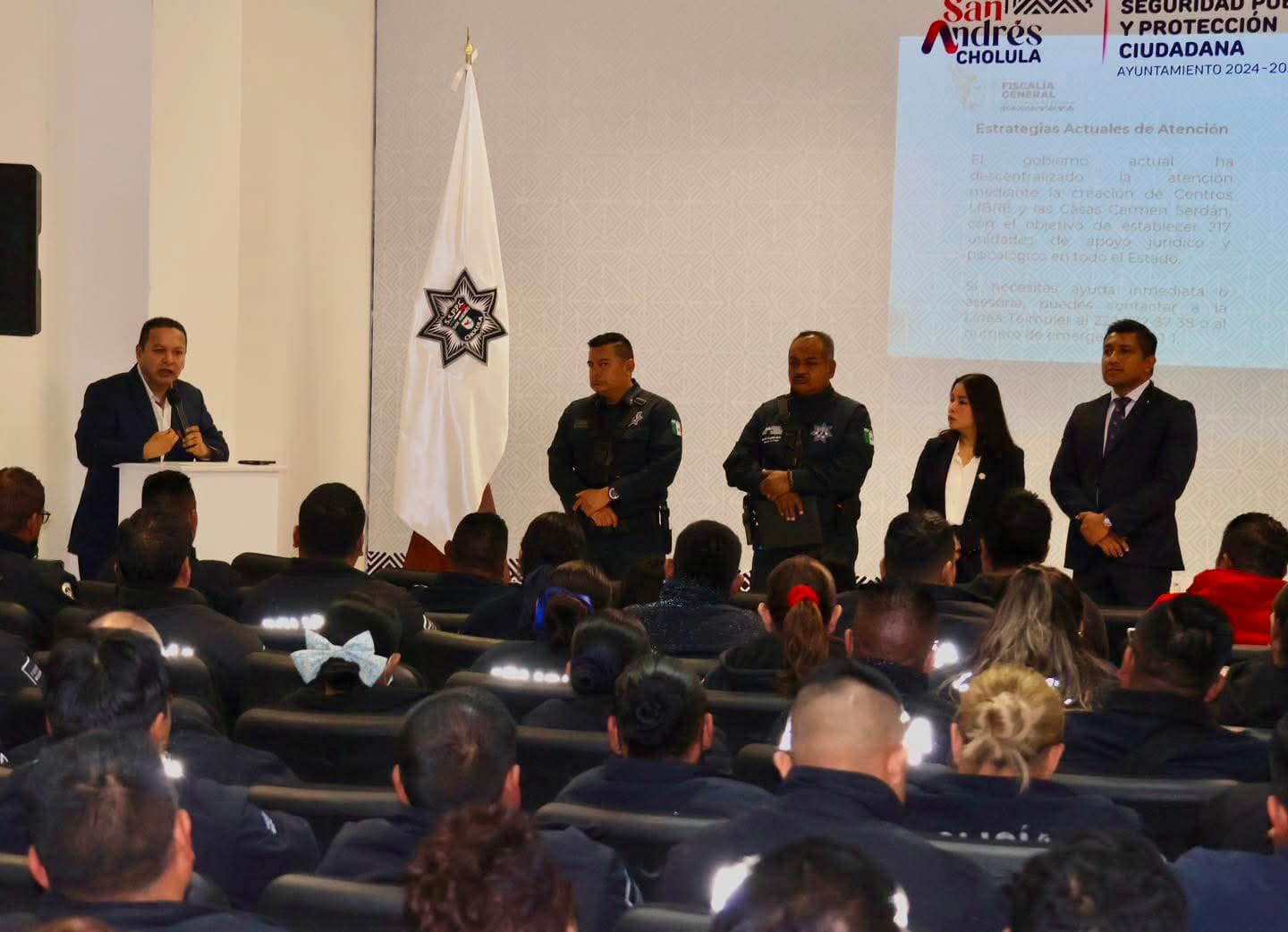 Refuerza San Andrés Cholula capacitación policial para mejorar atención a mujeres víctimas de violencia