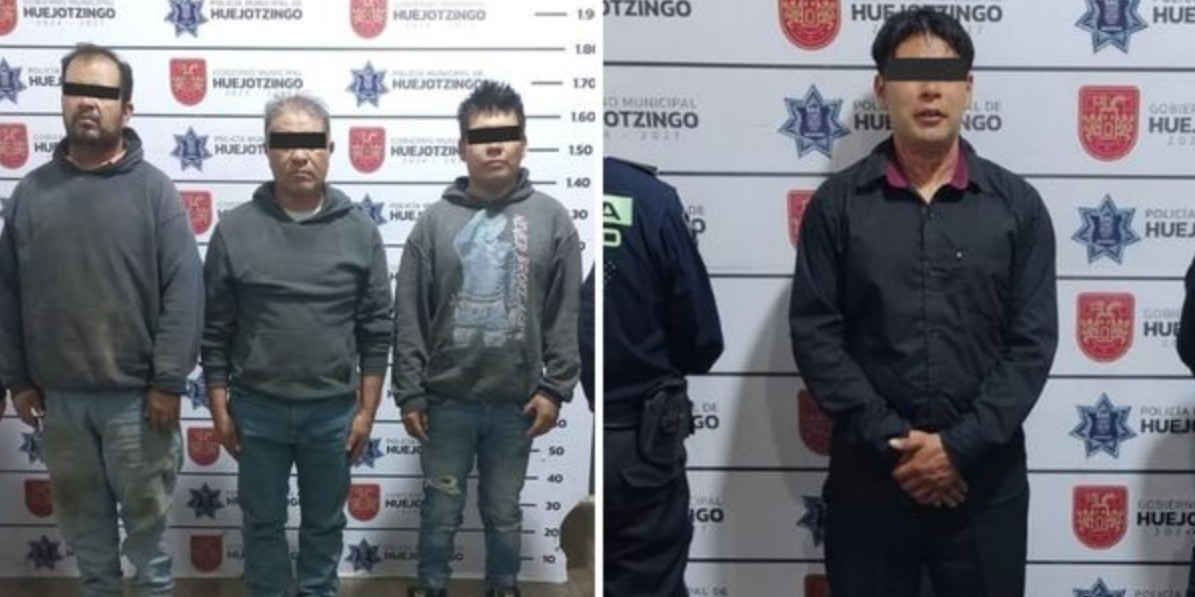 Operativos de vigilancia en Huejotzingo dejan cuatro detenidos