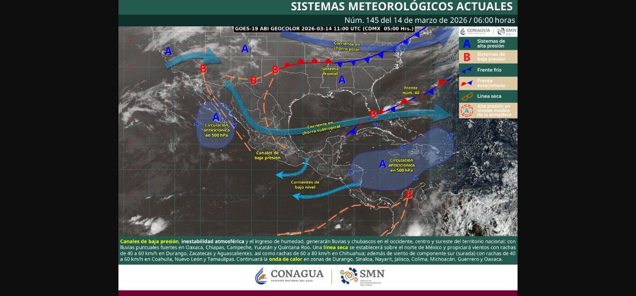 Pronóstico del clima en México hoy 14 de marzo