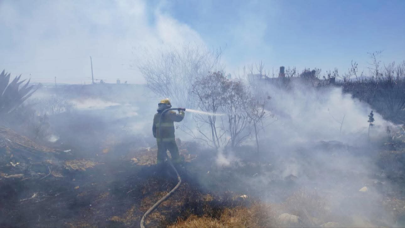 Atienden incendio en lote baldío de la colonia Nueva Alemania