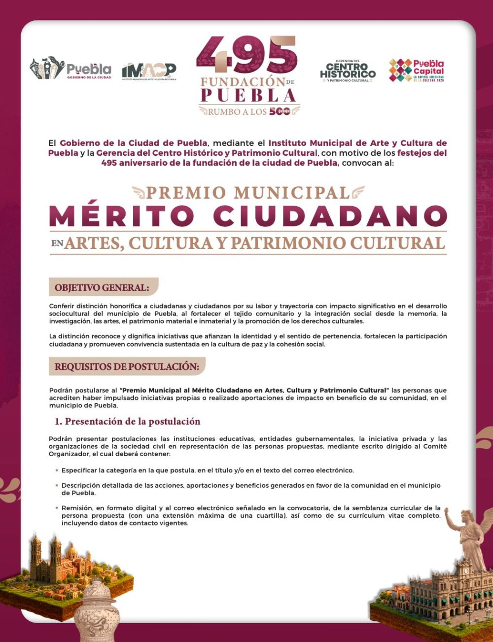 Lanzan convocatoria al Premio Municipal al Mérito Ciudadano en Puebla