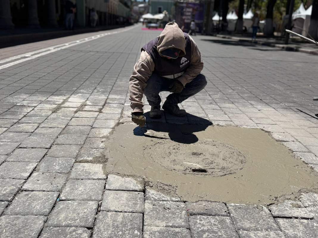 Tlaxcala acelera obras en el centro y refuerza la seguridad en zonas de mayor tránsito