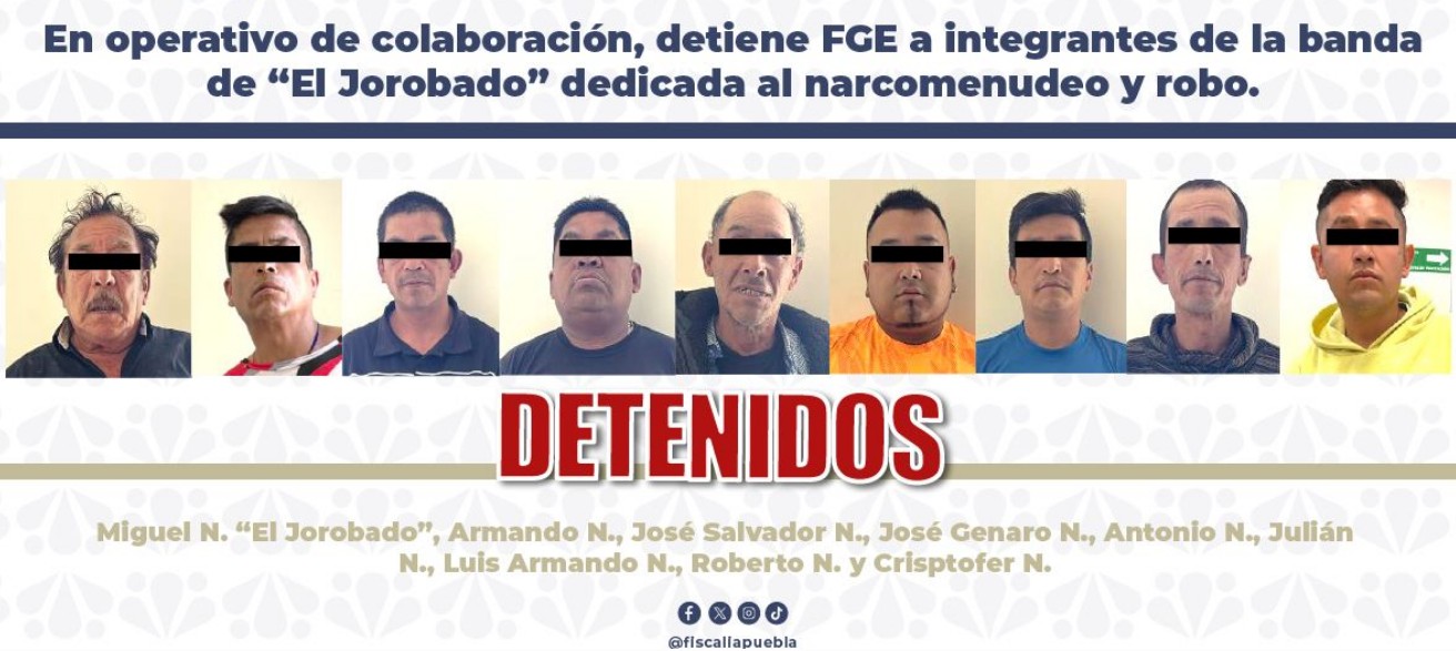 Operativo conjunto logra captura de presunta banda en Puebla