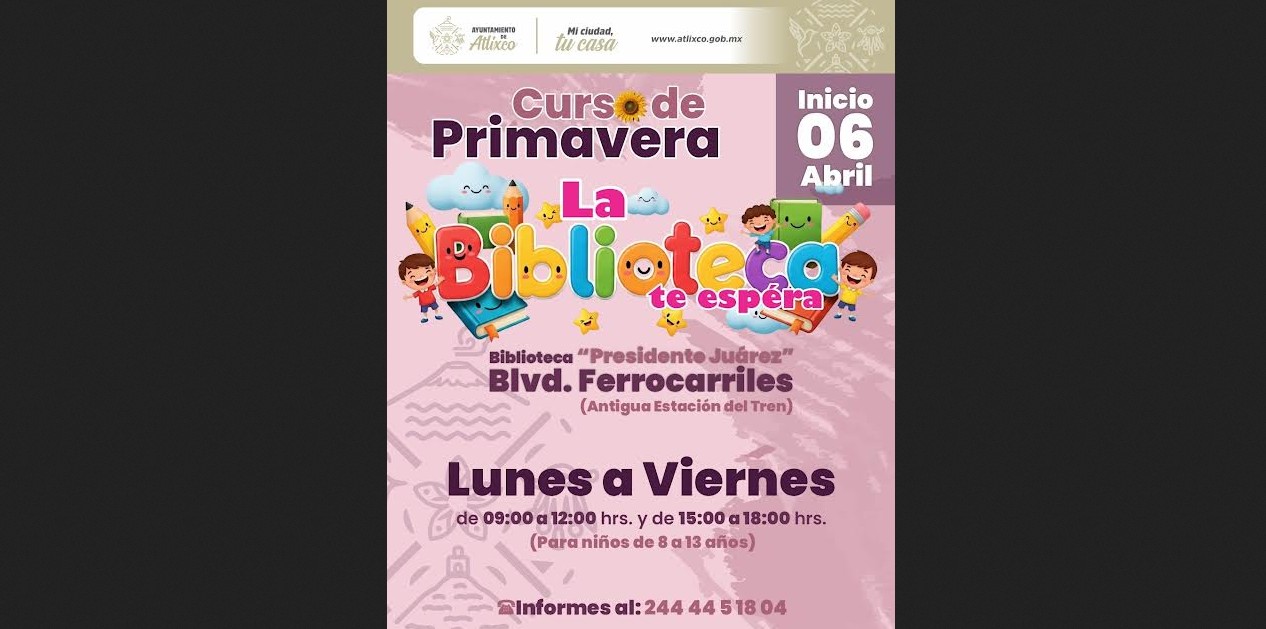 Atlixco lanza curso infantil para vacaciones de primavera