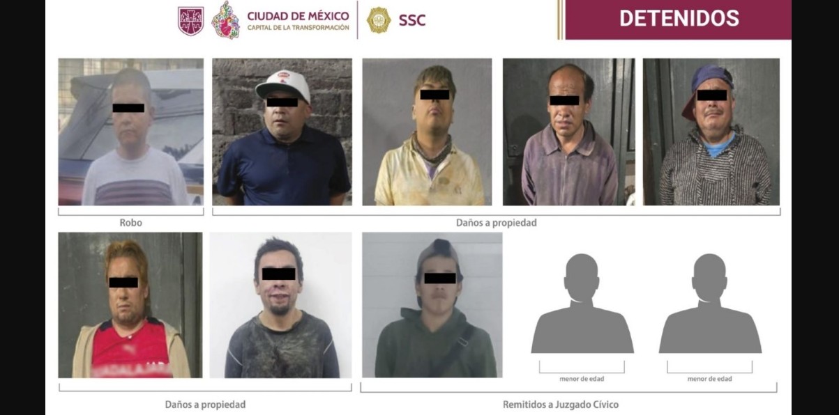 Detienen a 10 personas durante operativo de seguridad en marcha del 8M