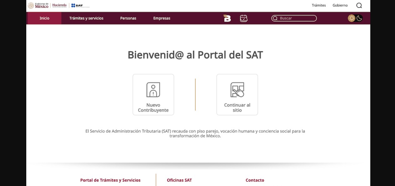 Pantalla de computadora con página falsa del SAT y alerta de fraude