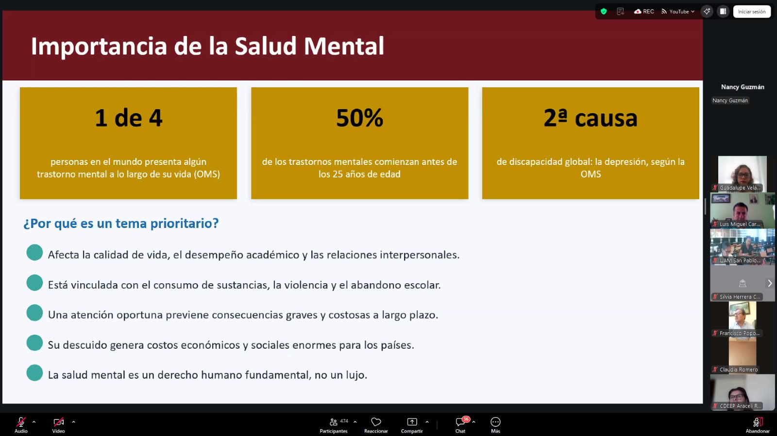 UATx refuerza vigilancia de salud mental: 50% de trastornos inician antes de los 25 años