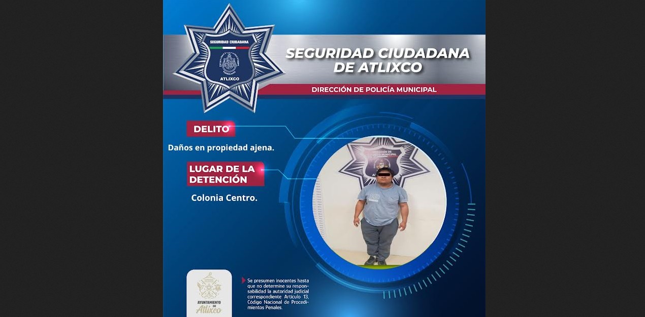 Patrullas municipales durante operativo en Atlixco