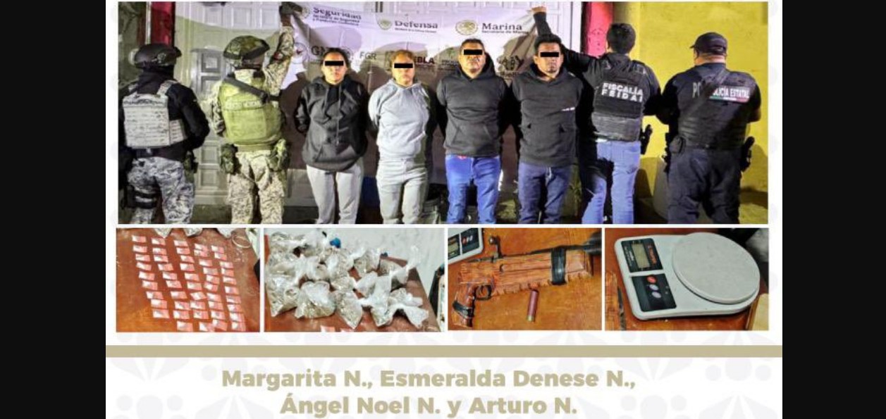 Elementos de seguridad durante operativo en Atencingo.