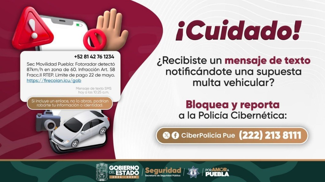 Policía Cibernética de Puebla alerta sobre fraudes digitales.