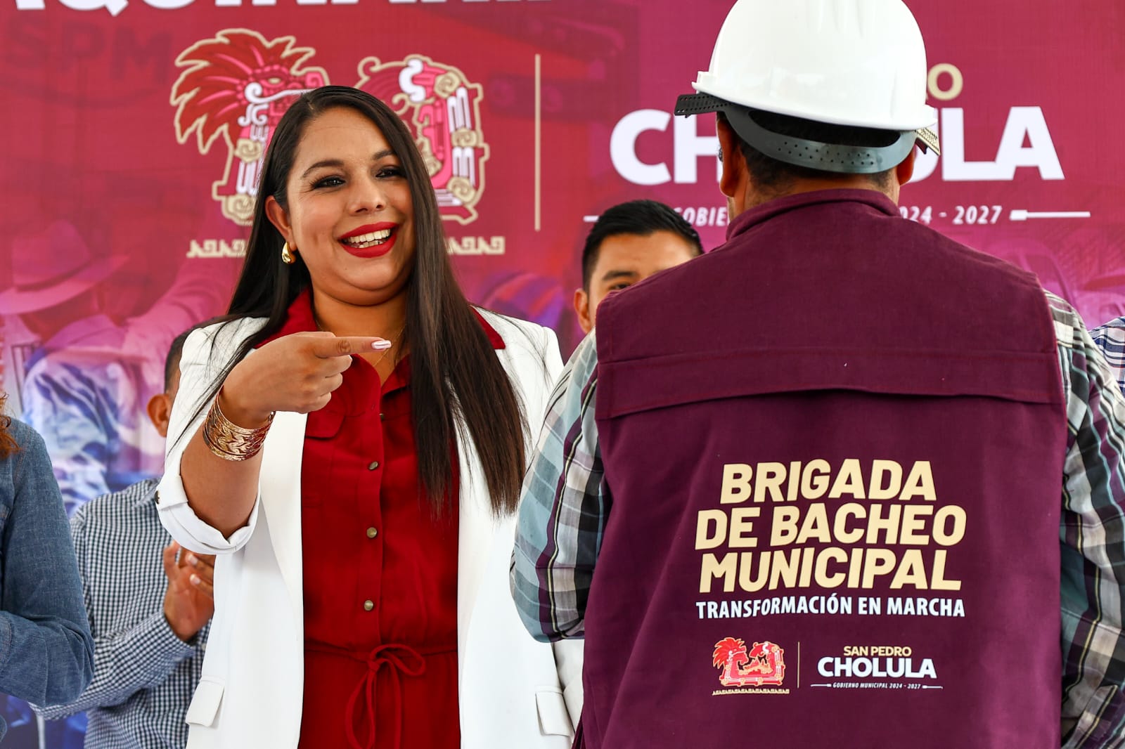 Con nuevos módulos de bacheo, Tonantzin Fernández refuerza la movilidad en San Pedro Cholula