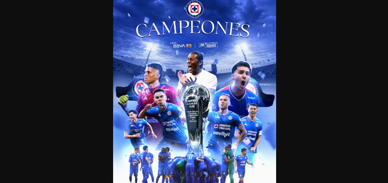 Jugadores de Cruz Azul celebrando el campeonato del Clausura 2026.