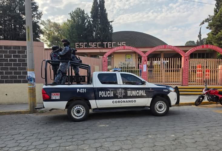 Coronango refuerza protocolos de seguridad escolar tras reporte en secundaria