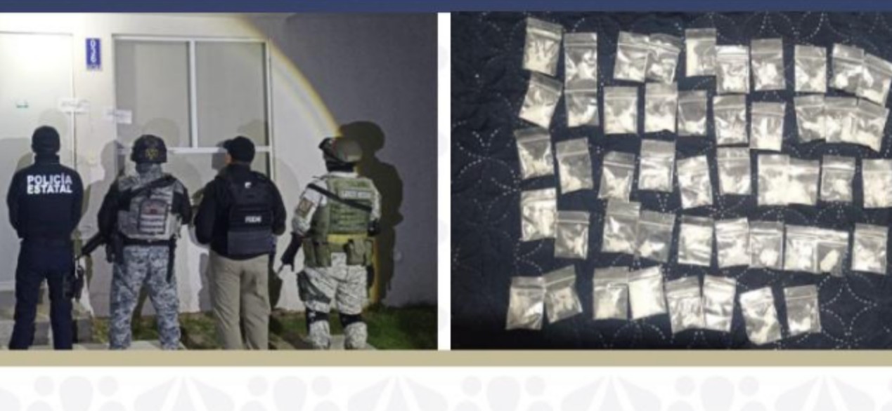 Elementos de seguridad en operativo en vivienda