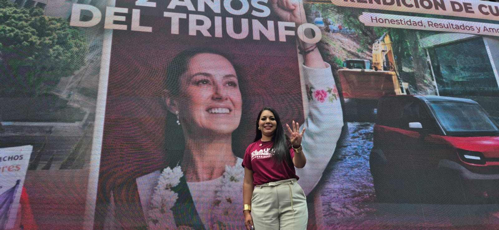Tonantzin Fernández refrenda respaldo a Claudia Sheinbaum durante acto en Puebla