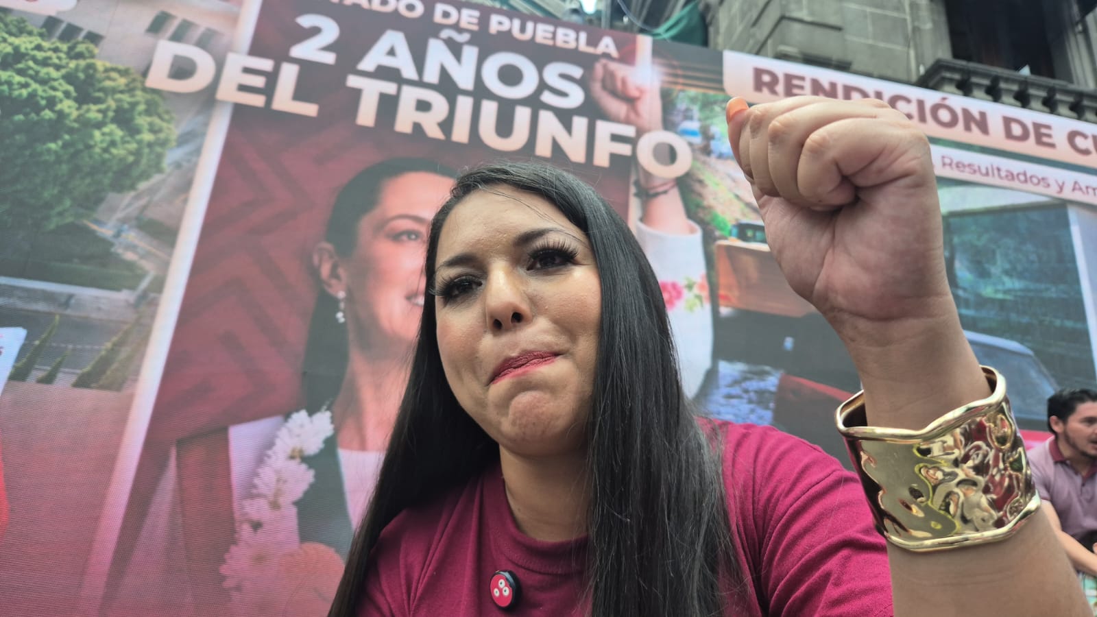 Tonantzin Fernández refrenda respaldo a Claudia Sheinbaum durante acto en Puebla
