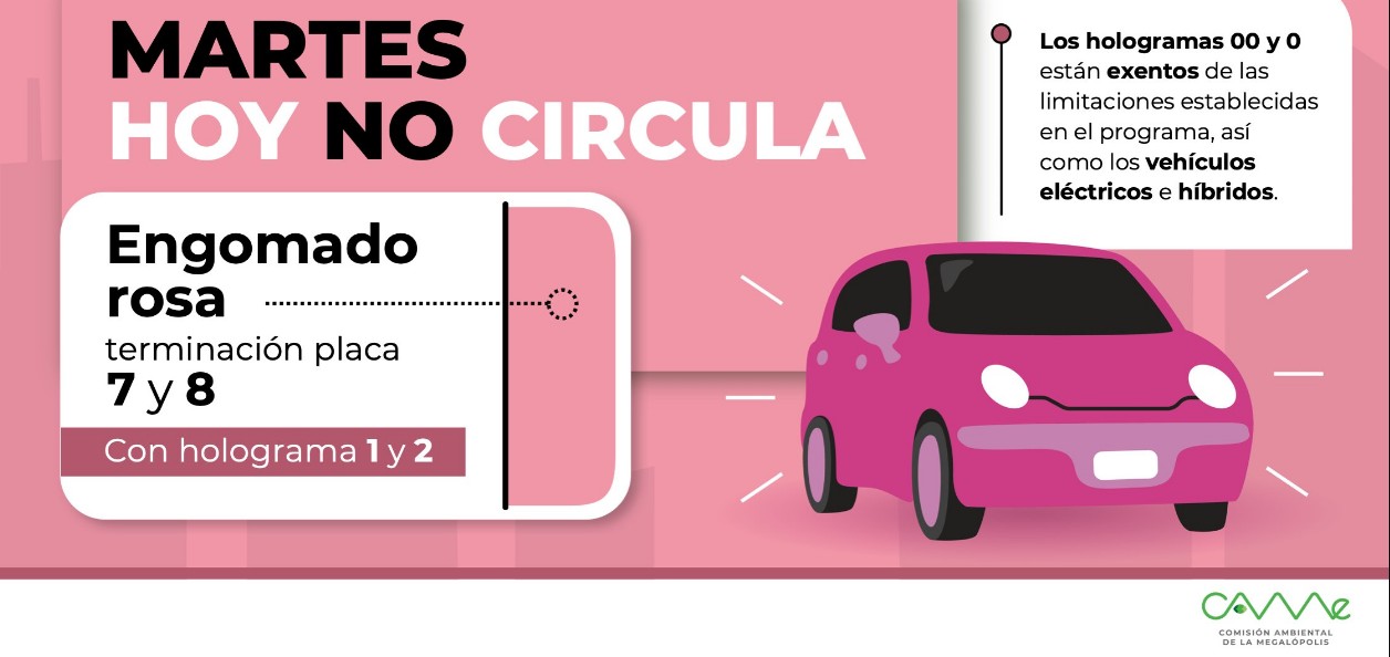 Autos circulando en CDMX con restricción Hoy No Circula