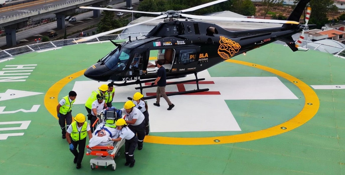 Traslado aéreo de un paciente de Cuetzalan a Puebla.