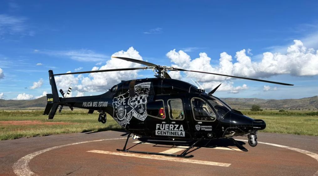Helicóptero de seguridad pública en Chihuahua.