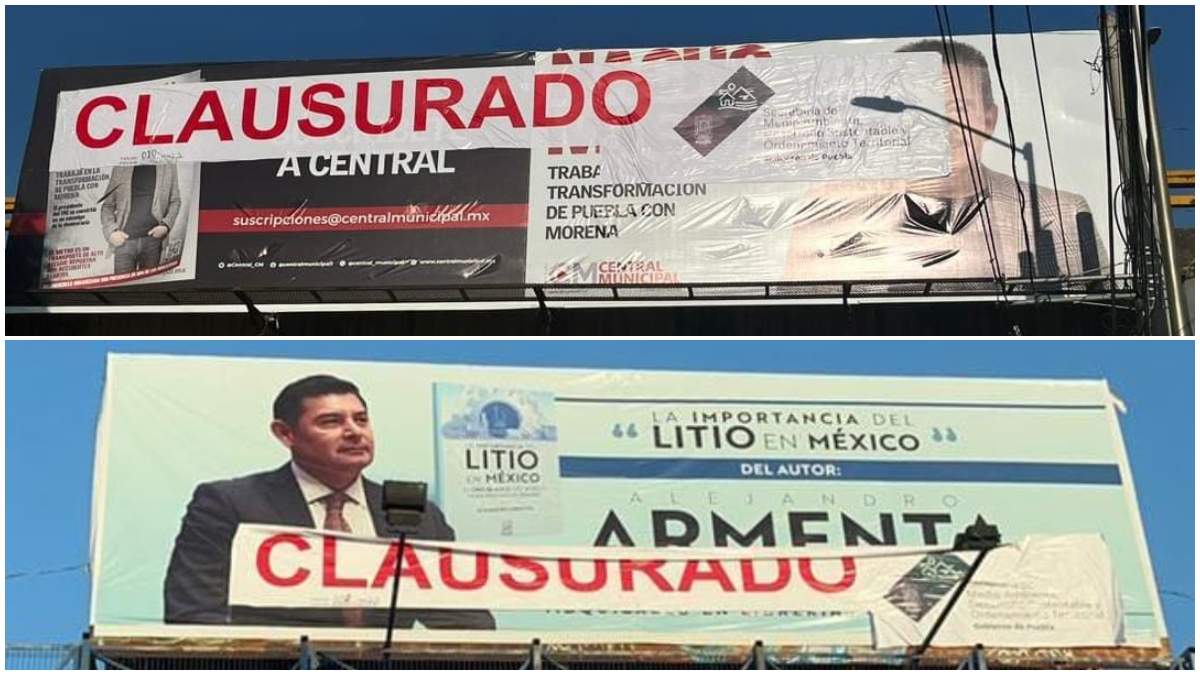 Ayuntamiento de Puebla suma más de 100 espectaculares clausurados por falta de permisos