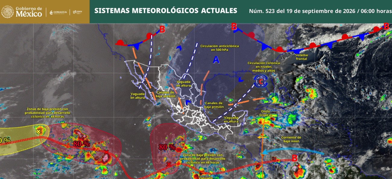 Mapa del pronóstico del clima en México