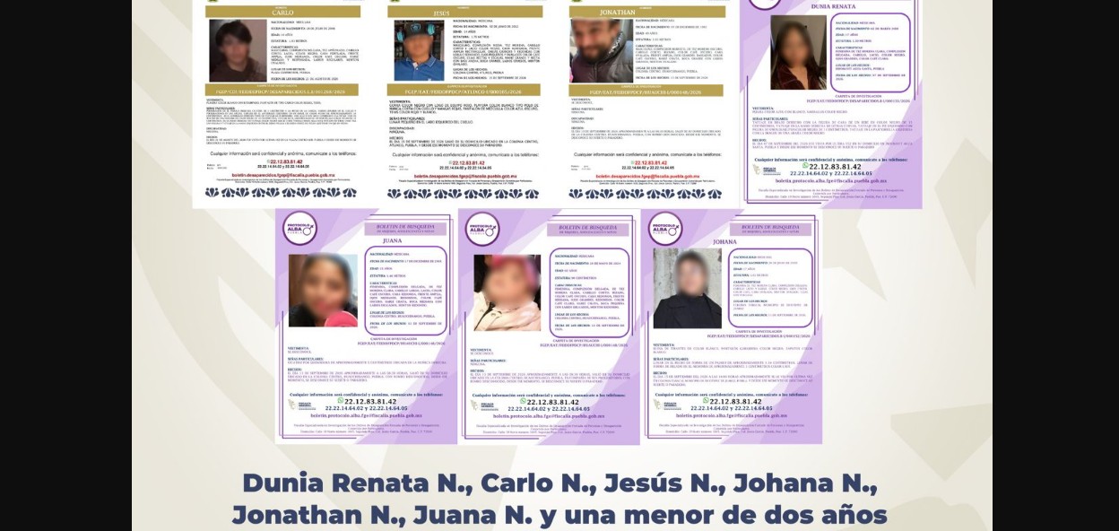 Fiscalía de Puebla localiza a siete personas