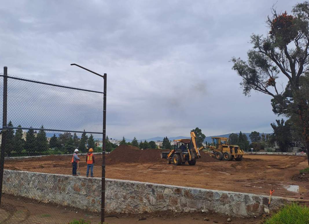 Campos deportivos de Guadalupe Ixcotla donde el IMSS planea construir un CECI.