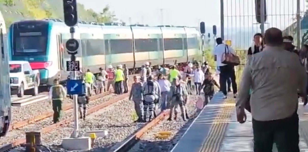 Tren Maya en una estación de Campeche