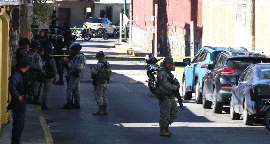 Militares durante operativo en Tlaquiltenango, Morelos
