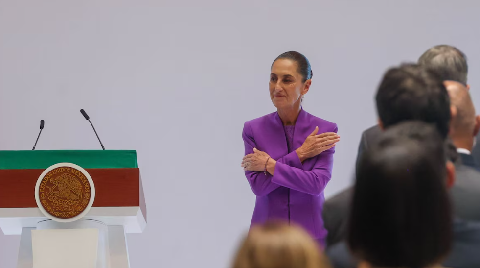 Claudia Sheinbaum durante su Segundo Informe de Gobierno en Palacio Nacional.