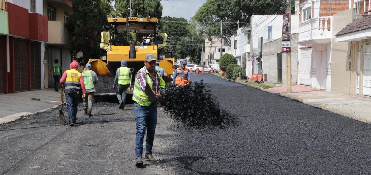 Pavimentación de la calle 11 Sur en Puebla