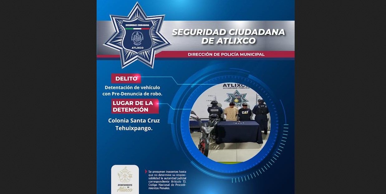 Policías de Atlixco durante operativo de vigilancia