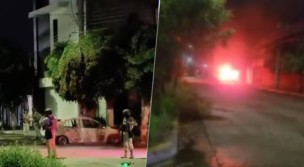 Elementos de seguridad vigilan calles de Culiacán tras hechos violentos.