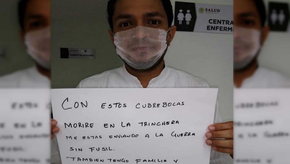 Médicos y enfermeras denuncian que enfrentan COVID-19 sin cubrebocas ni guantes