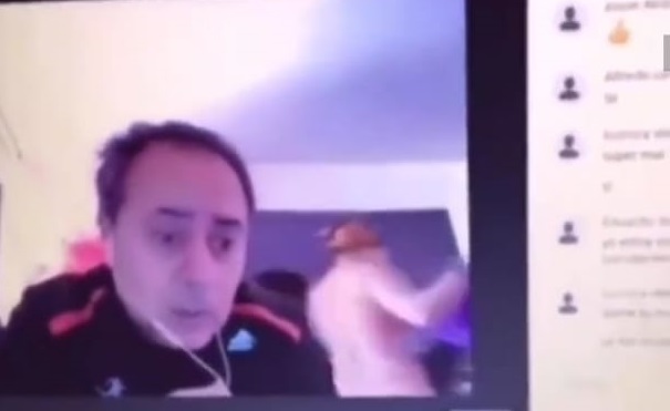 Novia arruina Home Office de profesor al salir sin nada de ropa (Video)