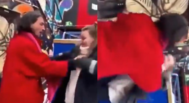 Ezra Miller ahorca a una fan hasta derribarla y desata polémica (Video)