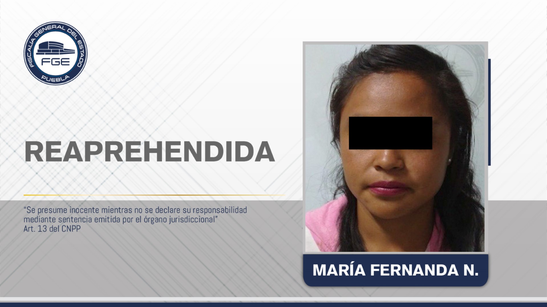 Joven reaprehendida por presunta responsabilidad en la no localización de un niño de Tepeaca 