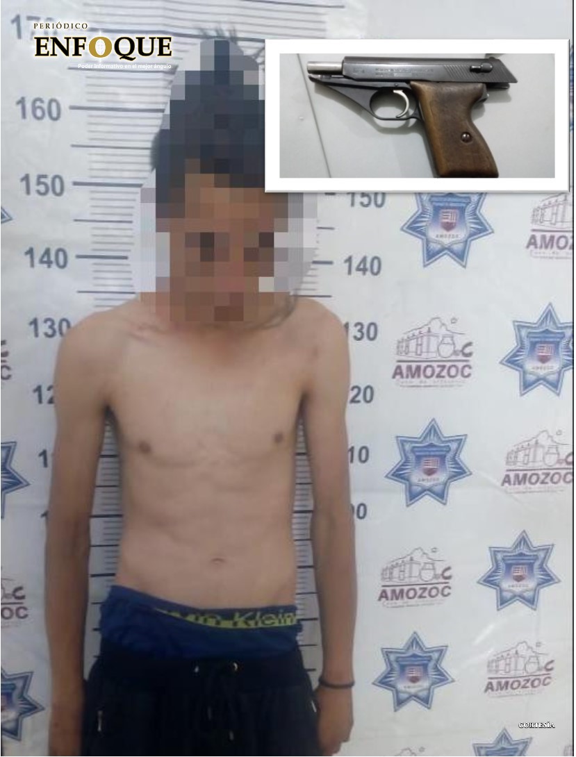 Detienen en Amozoc a  sujeto por portación ilegal de arma de fuego