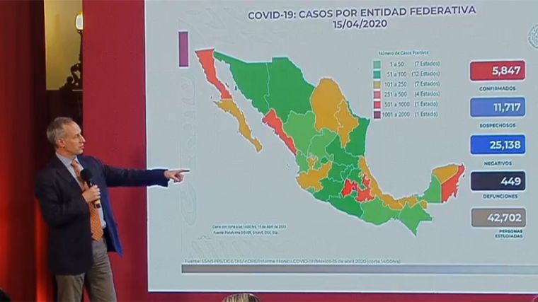 En México ya son 5,847 casos confirmados y 449 muertes