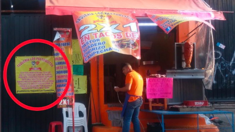 Ante crisis económica taquería se solidariza y ofrece tacos gratis a quien lo necesite