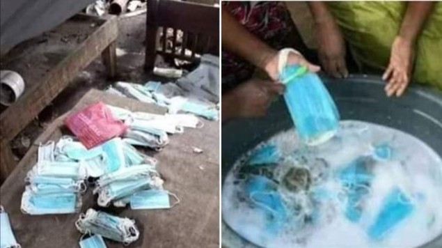 Piden romper cubrebocas ante versión de que los sacan de la basura para revenderlos