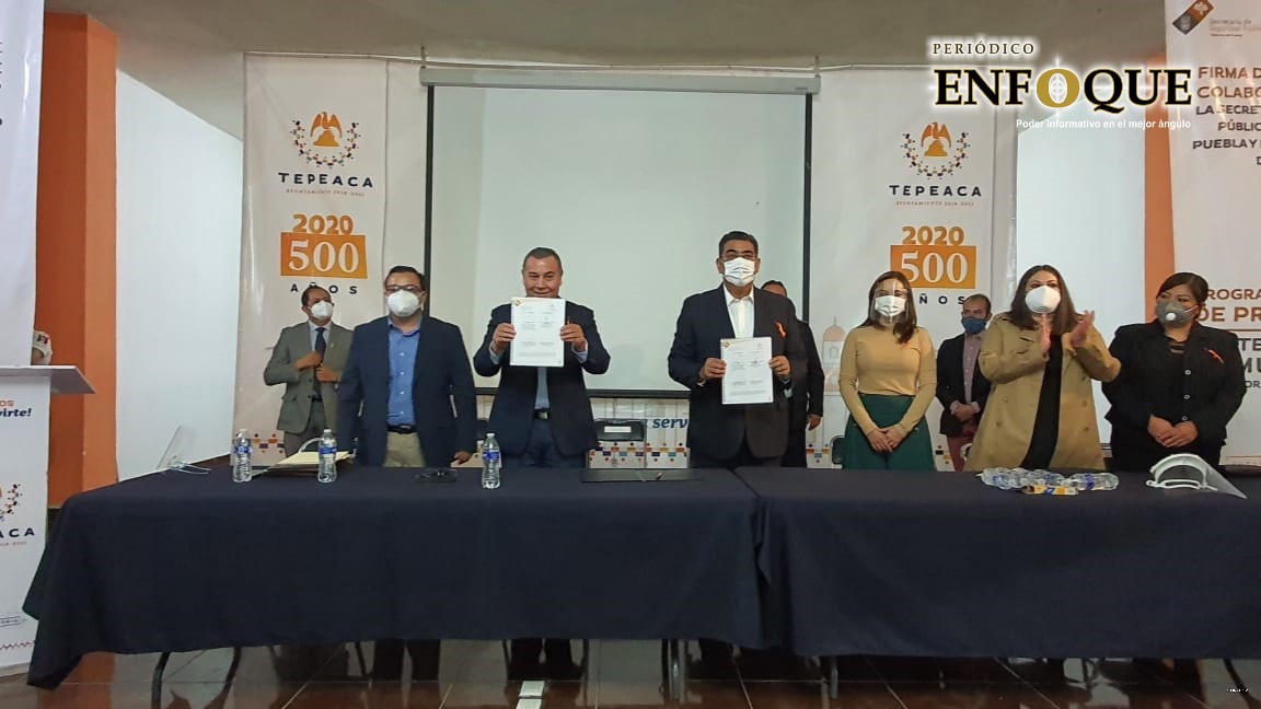 Tepeaca firma convenio con Seguridad Pública; baja incidencia delictiva en un 35% 